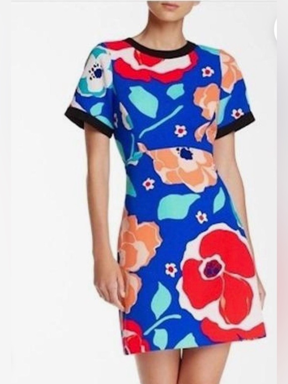 Kate Spade Bold Blue Floral Short Sleeve Dress